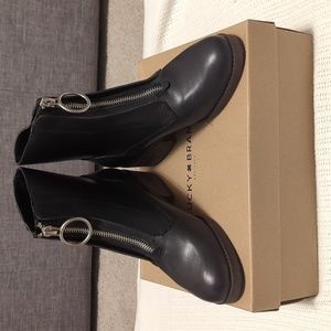NW/OT Lucky Brand black leather ankle boots  Sz 6